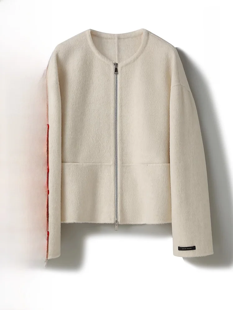 0% Кашемир ~ Свободные универсальные короткие двусторонние шерстяные изделия