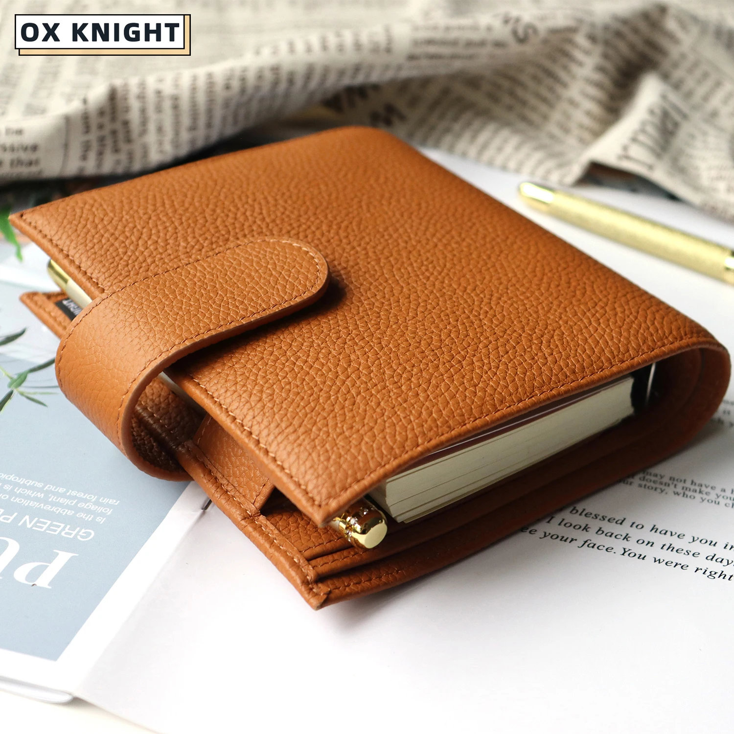 OX KNIGHT 2022 New Arrivals Traveler Journal Planners A7 Size Notebook Pebbled Style with 19MM Ring Organizer Genuine