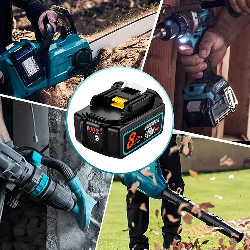 2024 Обновленный аккумулятор 8 Ач 6 5 для Makita 18 В BL1830B BL1850B BL1850 BL1840 BL1860 BL1815 сменный