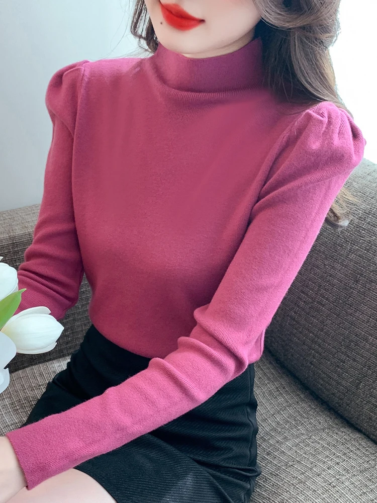 Свитер с высоким воротником. Внутренняя одежда. Женская Новинка 2024. Осень и зима.