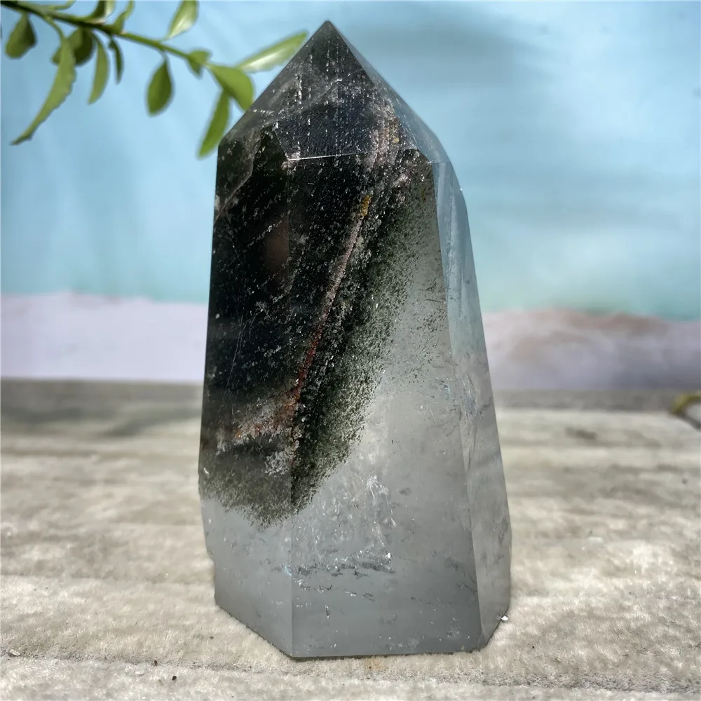 

Ghost Tower Natural Quartz Crystal Wand Stones Crafts Gift Specimen Gems Minerals Wicca Home Decoration For Room