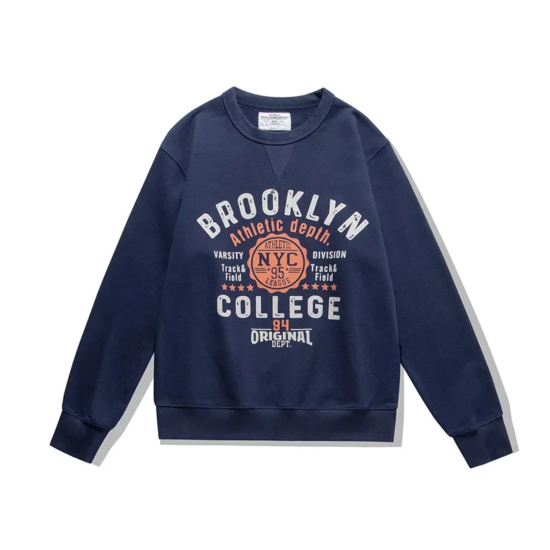 OKONKWO Ретро мотоциклетная мужская толстовка_Ami цвета хаки махровый пуловер с