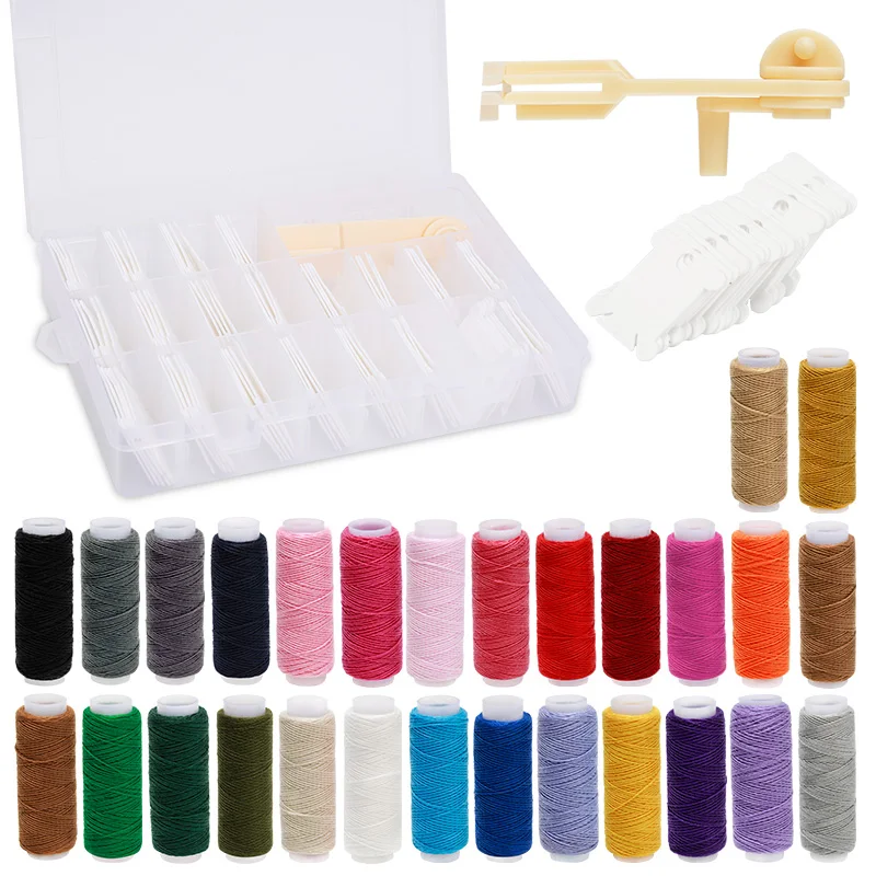 

RORGETO100pcs Cross Stitch Winding Board with Cotton Sewing Thread Sewing Tool Set Colorful Strong Durable Embroidery Thread Set