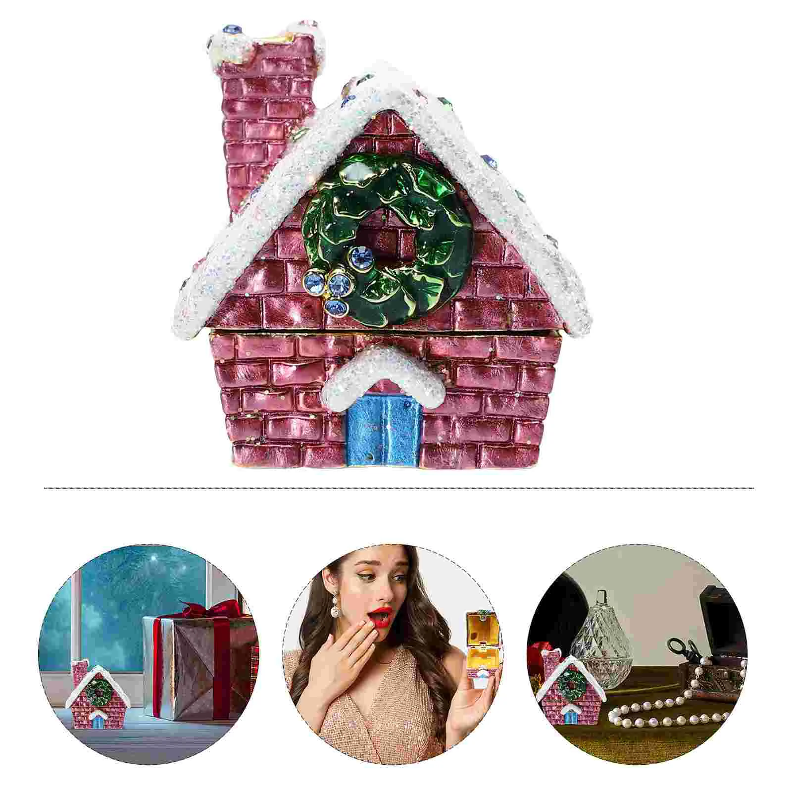 

Box Housegift Trinket Hinged Christmas Miniature Jewelry Mini Decorativepresent Anniversary Holder Village Candybuilding