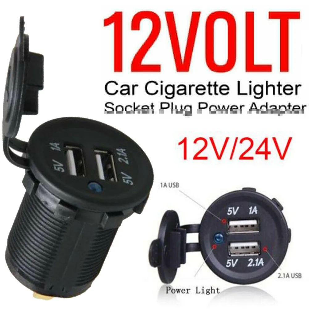 

Lighter USB Cigarette Lighter Socket Motorcycle 1.7*1.5*1.5inch 12V/24V