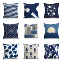 2022 modern abstract blue pillowcase flower designer pillow case garden chair cushions home decor luxury designer 45x45 50x50