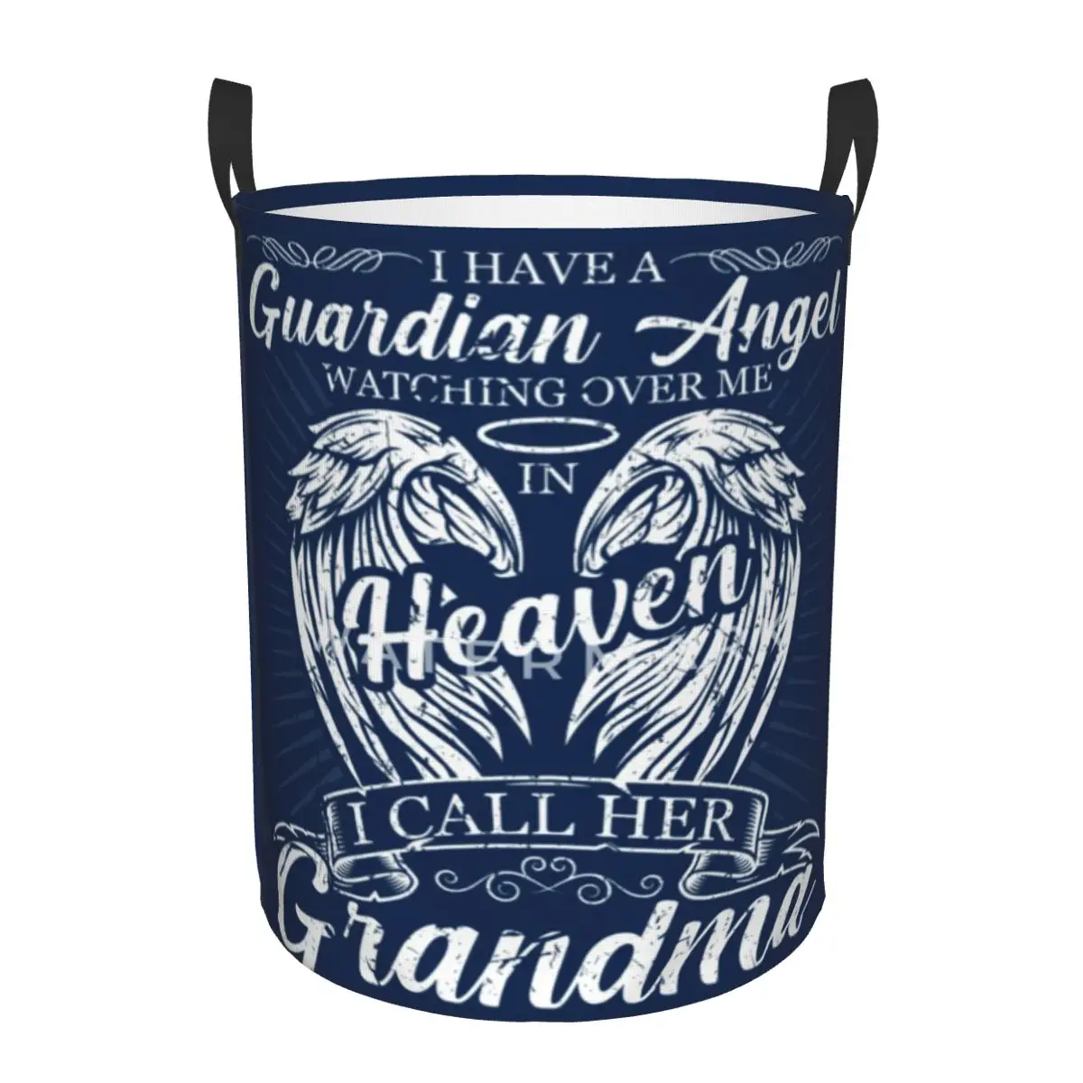 

In Memory Of Grandma Family Loss Memorial Circular hamper,Storage Basket Sturdy and durable bathrooms toys