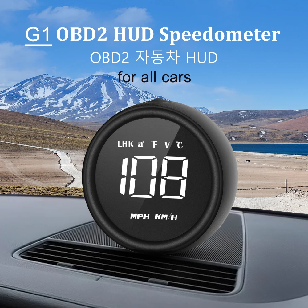 ISINBOX G1 OBD2 HUD Car Head Up Display Speedometer Smart Digital Alarm Reminder OBD For All Cars |