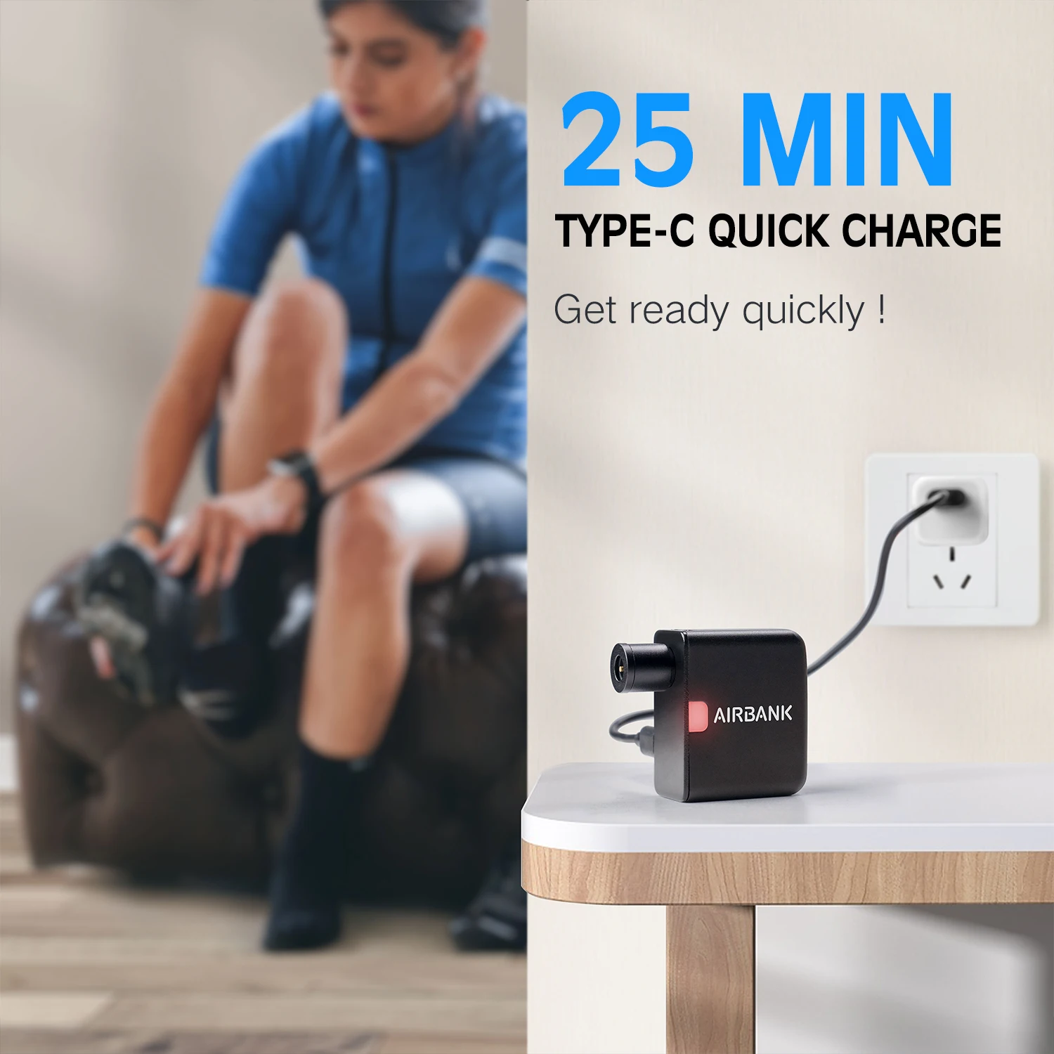 AIRBANK AS1 Электрический мини-насос 100psi велосипедные аксессуары портативный