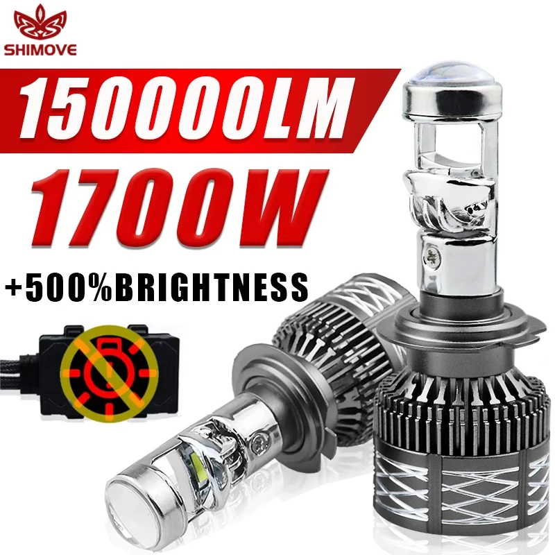 

Объектив проектора Bi LED H7 H4 150000 LM H11 9005 HB3 9006 HB4 H8 H9 Turbo Canbus LHD Hi/Lo Beam с охлаждением вентилятора 12 В 24 В