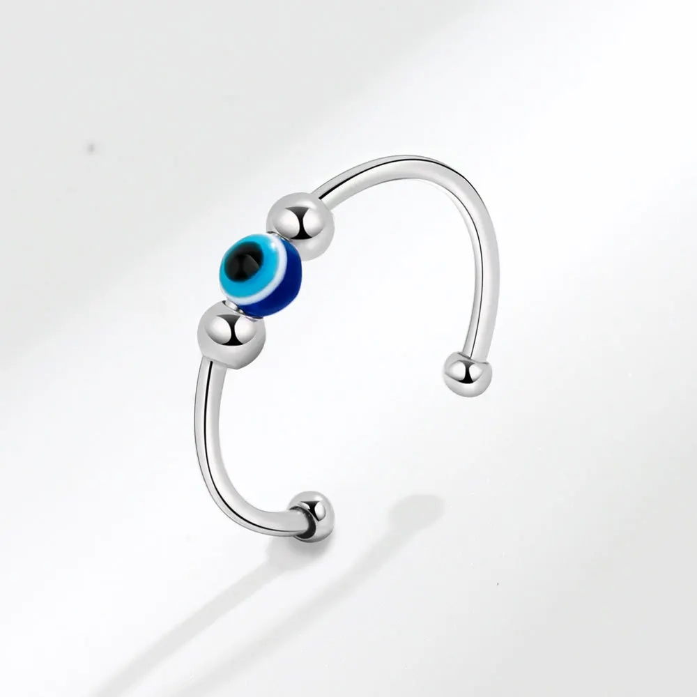 

Кольцо-Спиннер для женщин, вращающееся кольцо от сглаза, регулируемое, уменьшенное давление