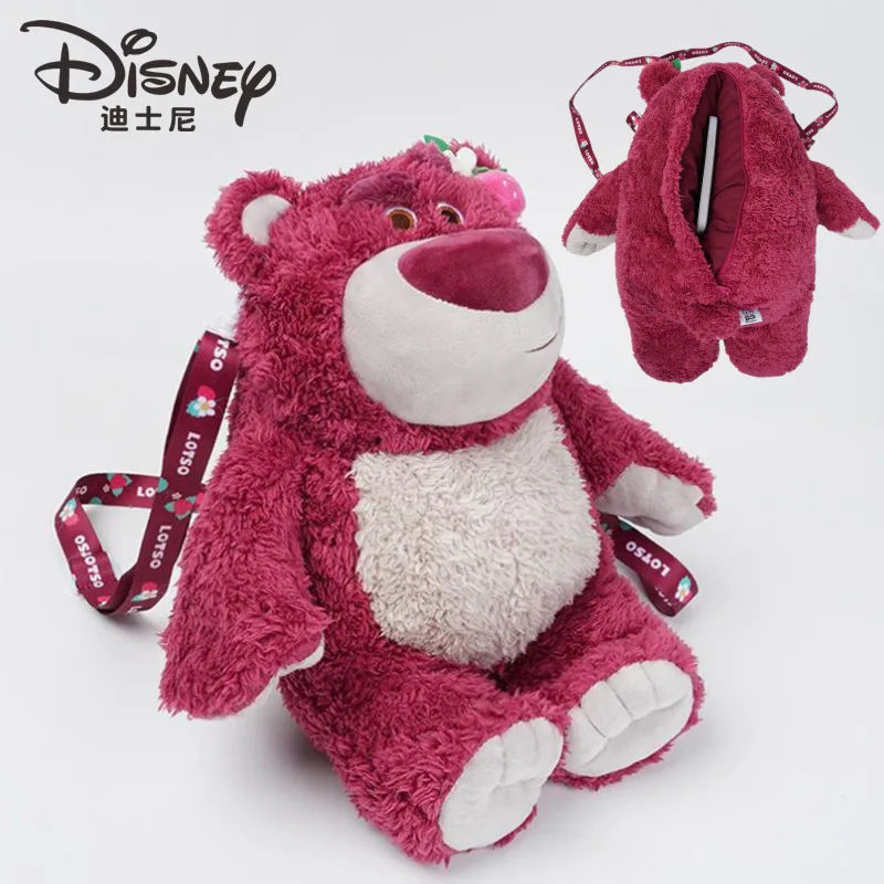 

Disney Toy Story Lotso Bear Strawberry Bear Backpack Bag Plush Toy With Fragrance 25CM 35cm