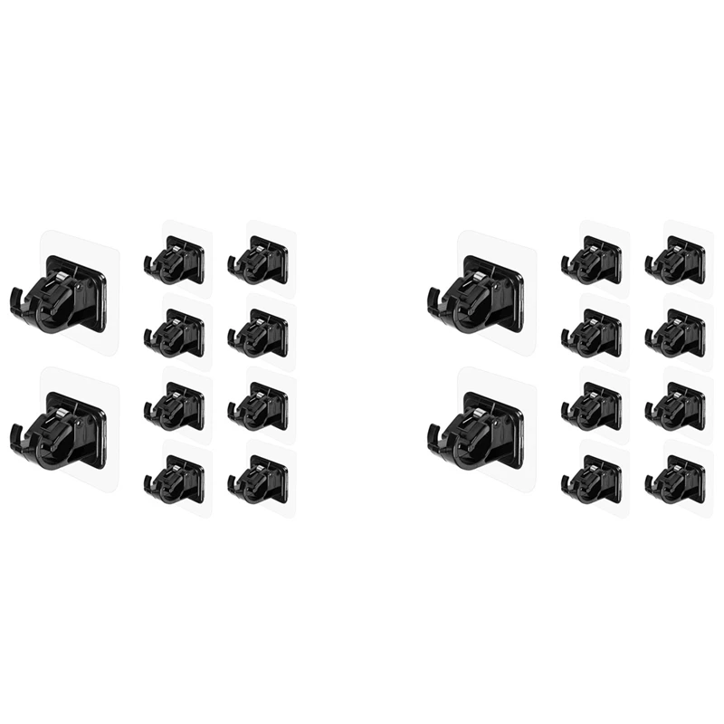 

20PCS Self Adhesive Curtain Rod Holders No Drill Curtain Rods Brackets No Drilling Nail Free Adjustable Hooks -1