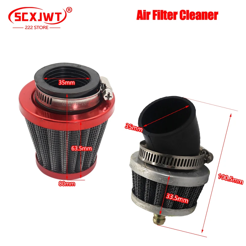 

1pcs 35mm Air Filter Motorcycle ATV Scooter Pit Bike Cleaner Intake Filter