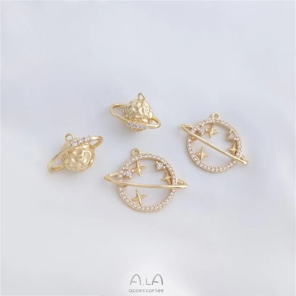 14-каратное золото в упаковке трехмерный кулон с планетой микронабор циркон виде