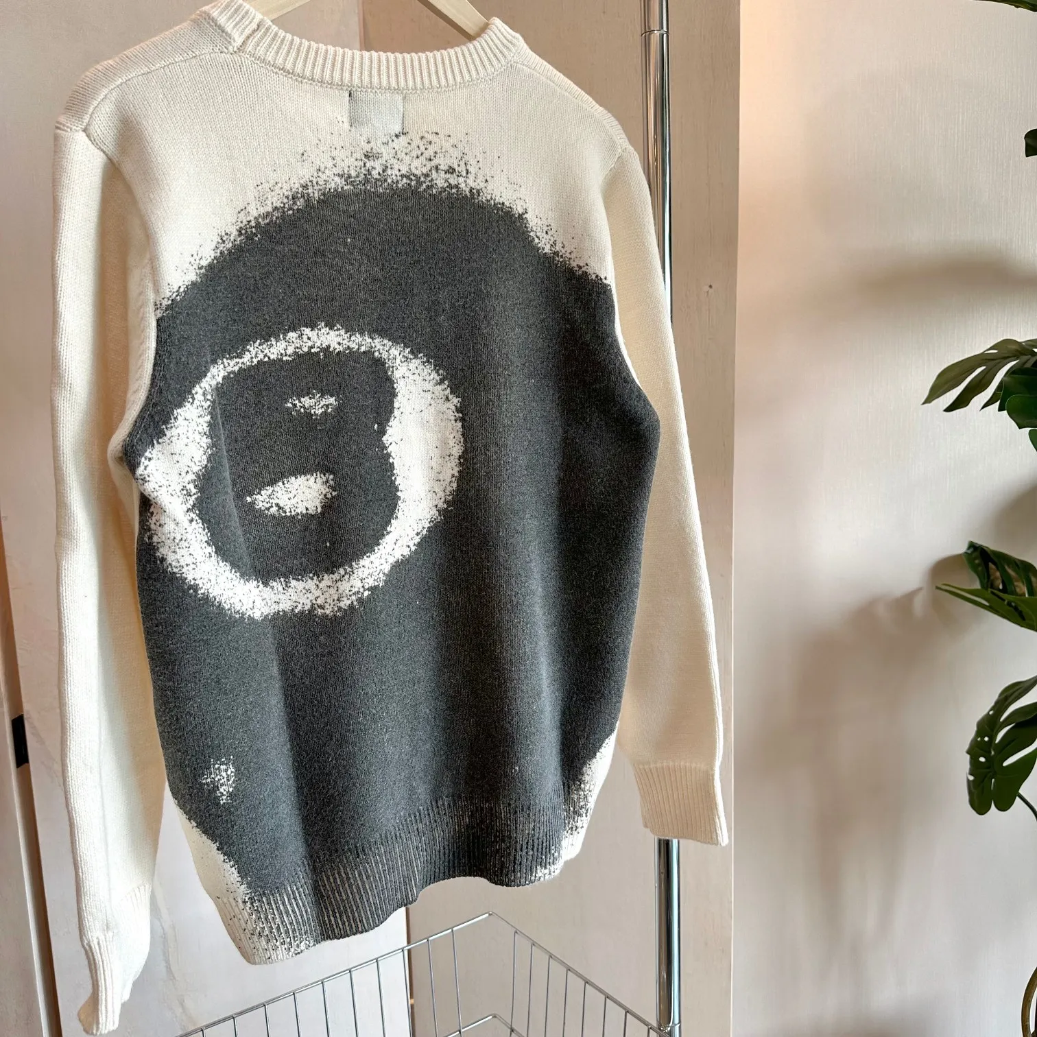 St New Inkjet Black 8 Crewneck Sweater Men's And Women's Jumper High Quality Beige Ball 8 Sweater