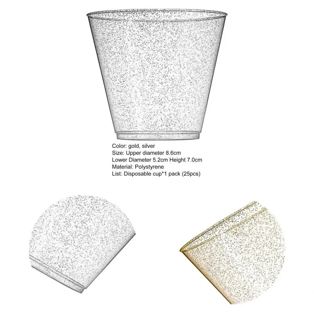 

Lightweight 25Pcs/Pack Convenient Wide Application Dessert Cup Food Grade Drink Cup Disposable for Home