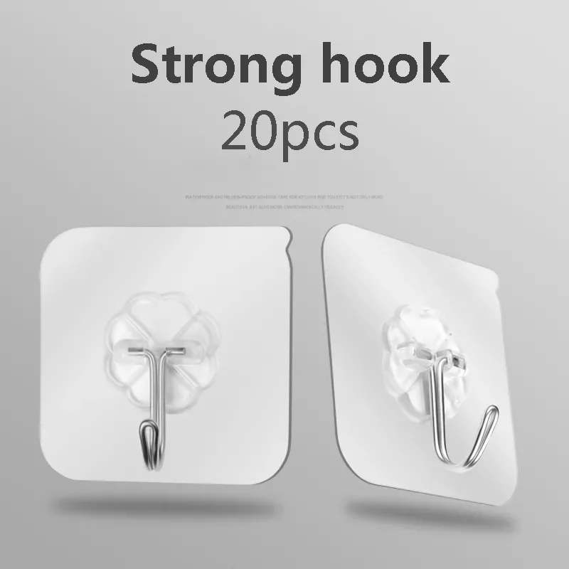 

Hot 20Pcs Transparent Strong Self Adhesive Door Wall Hangers Hooks Suction Heavy Load Rack Cup Sucker for Kitchen Bathroom