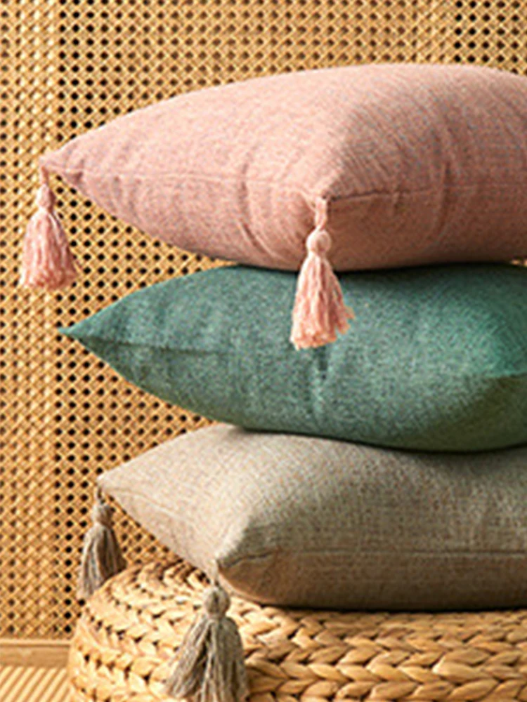 

Japanes Cushion Cover Morocco Tufted Tassel Throw Pillow Covers Decorative Macrame Pillow Case Sofa Nordic Home Decoration