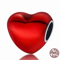 fine jewelry 100 silver color charms red heart beads charms fit original pandora beads bracelet jewelry free shipping over 6