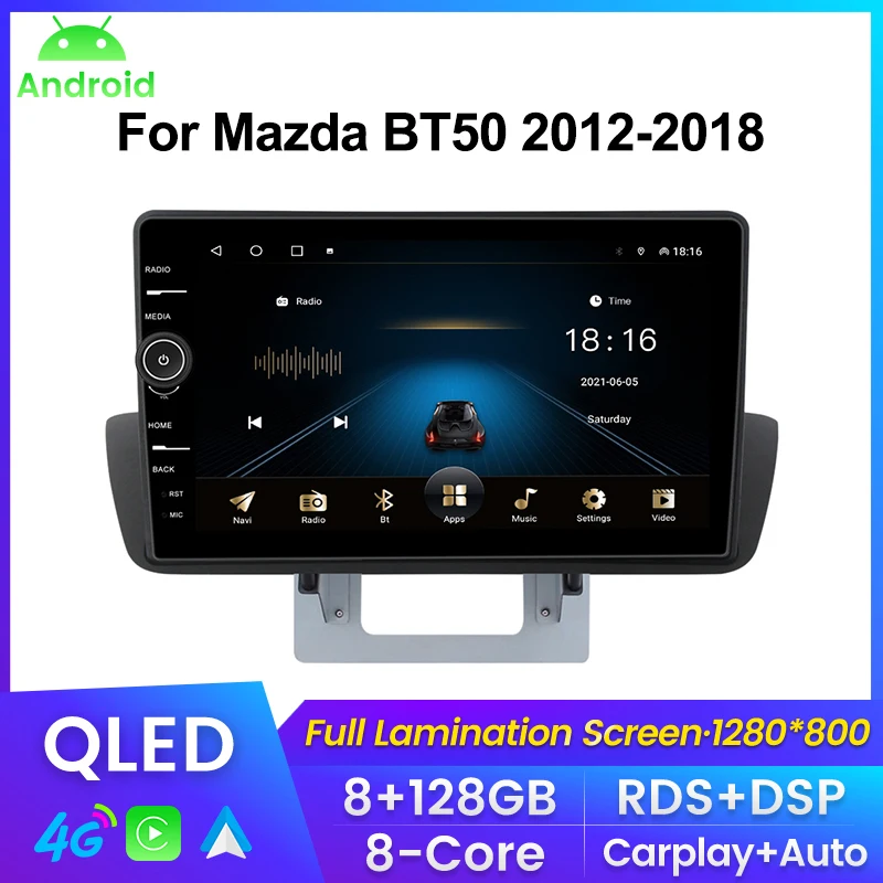 

Автомобильный радиоприемник Carplay + Android 8 + 128G для Mazda BT50 2012 2013 2014 2015 2016 2017 2018 мультимедийный видеоплеер DSP + RDS BT WIFI