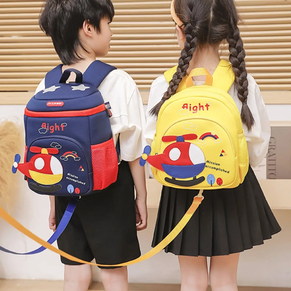 

Cartoon Aircraft Kindergarten Schoolbag Baby Boys and Girls Shoulder Bag Prevent Loss of Children's Backpack for 3-4-6 Years Old