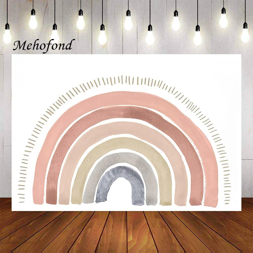 

Фон для фотосъемки в стиле бохо Mehefond богемная Радуга принцесса для девочек день рождения торт стол Фотостудия