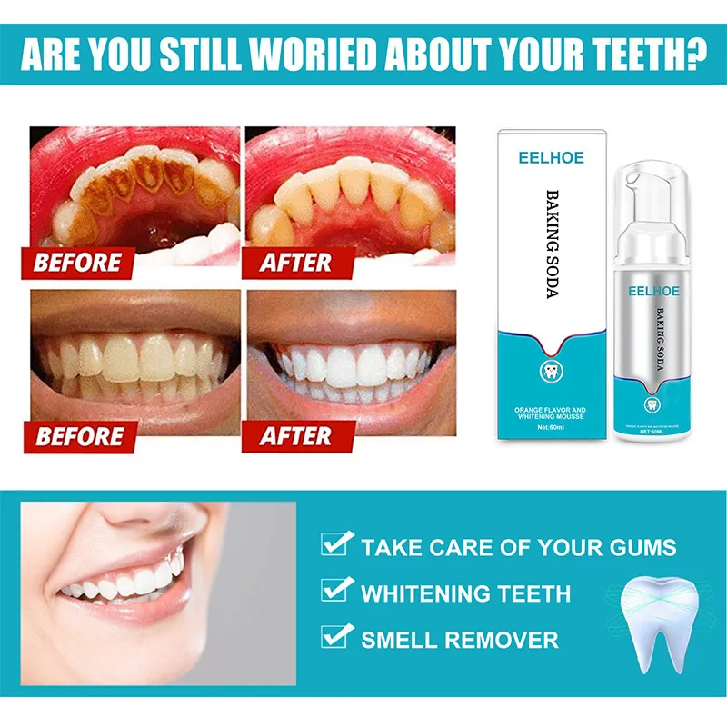 

HEALLOR 60ml Teeth Cleansing Whitening Mousse Removes Stains Teeth Whitening Oral Hygiene Mousse Toothpaste Whitening Staining