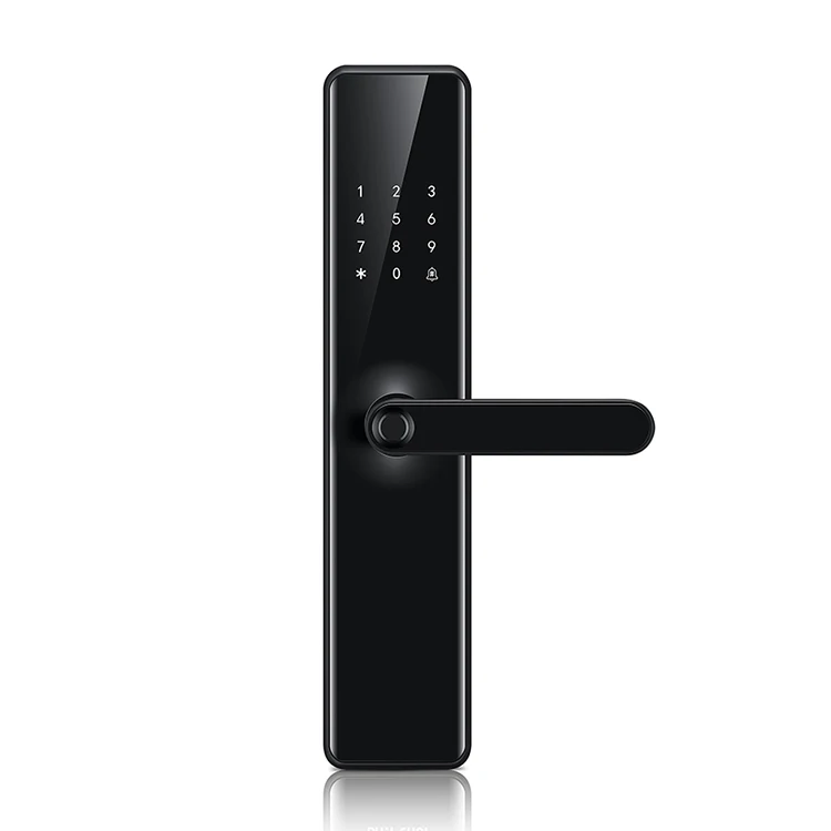 WIFI High Security Fully Automatic Smart Passcode Lock Biometric Fingerprint Automatic Smart Door Lock Phone Black Doorlock enlarge