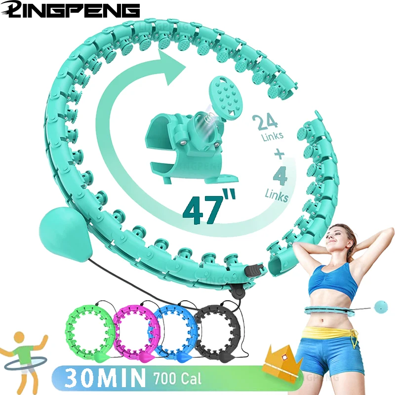 

LINGPENG Weighted Hula Circle Hoops for Adults Weight Loss Infinity Fit Hoop Plus Size 30 Detachable Links Hoola Hoop for Women