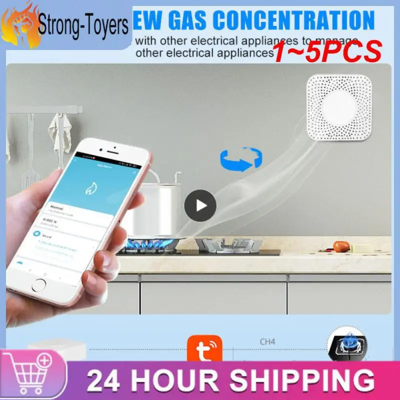 

Датчик природного газа Zigbee Tuya, умный бытовой детектор утечки сжиженного углеводородного газа, 1-5 шт.