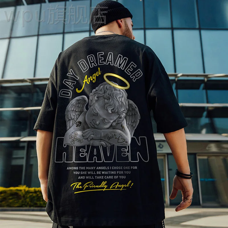 Футболка мужская с надписью короткий рукав модный брендовый тренд уличная