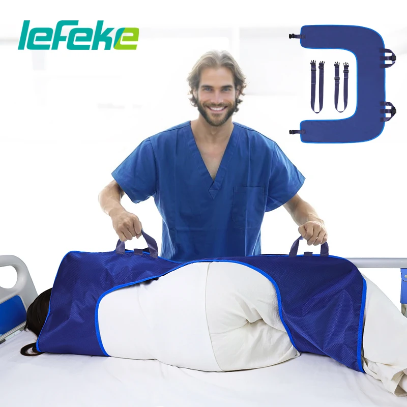 Lefeke Positioning Bed Pad with Reinforced Handles Multipurpose Sheet for Turning Repositioning Pads Elderly Patient