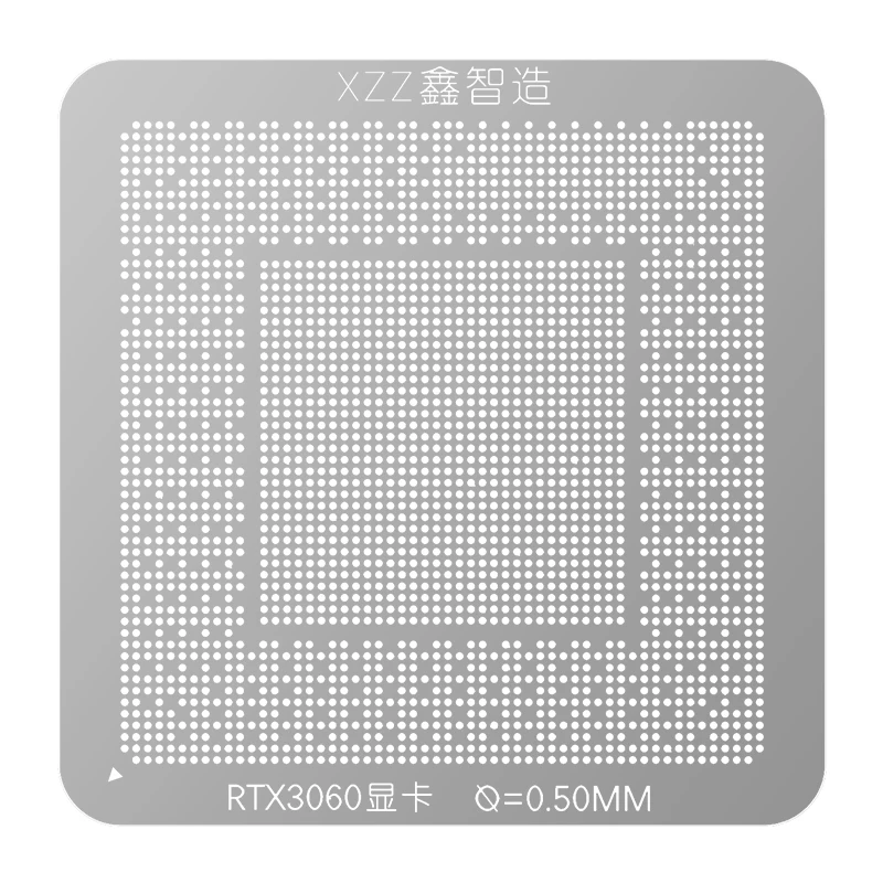 Трафарет для реболлинга XZZ RTX BGA, жестяной шаблон, стальная сетка, видеочипы, INTEL, NVIDIA, ATI, 1050, 1060, 2060, 2070, 2080, 3060 (art.: 3920cf6fbfdf4) - 3920cf6fbfdf4
