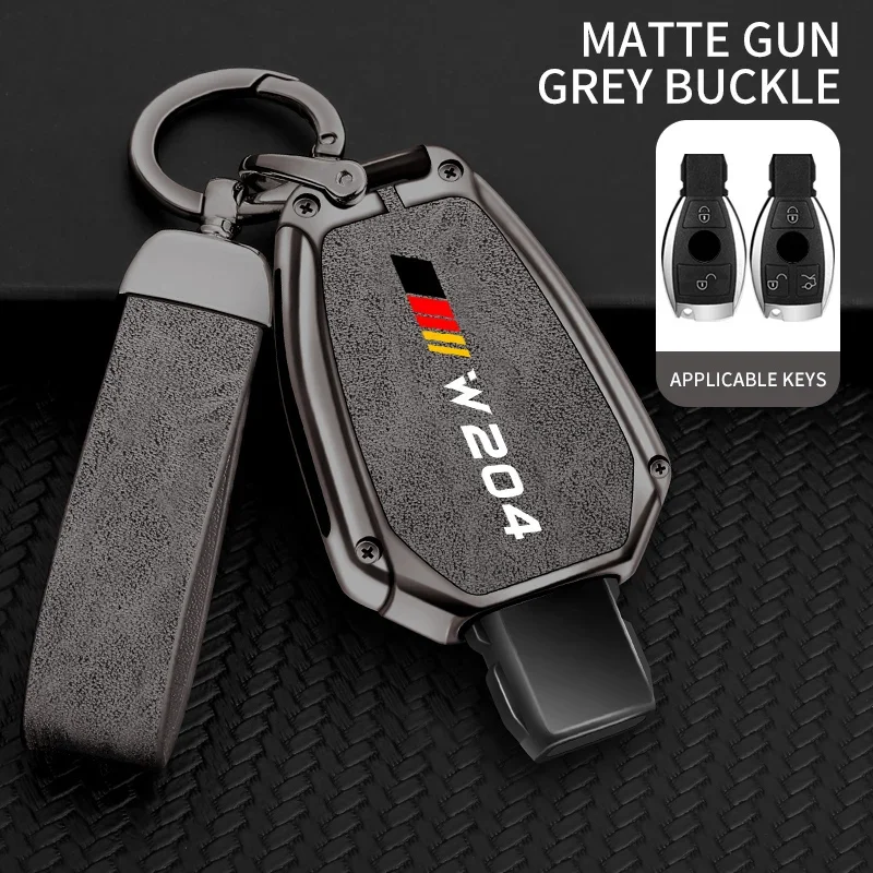 

Автомобильный чехол для ключей из цинкового сплава и ТПУ для Mercedes Benz W204, логотип, автомобильный брелок, металлический корпус для ключей, аксессуары для украшения интерьера