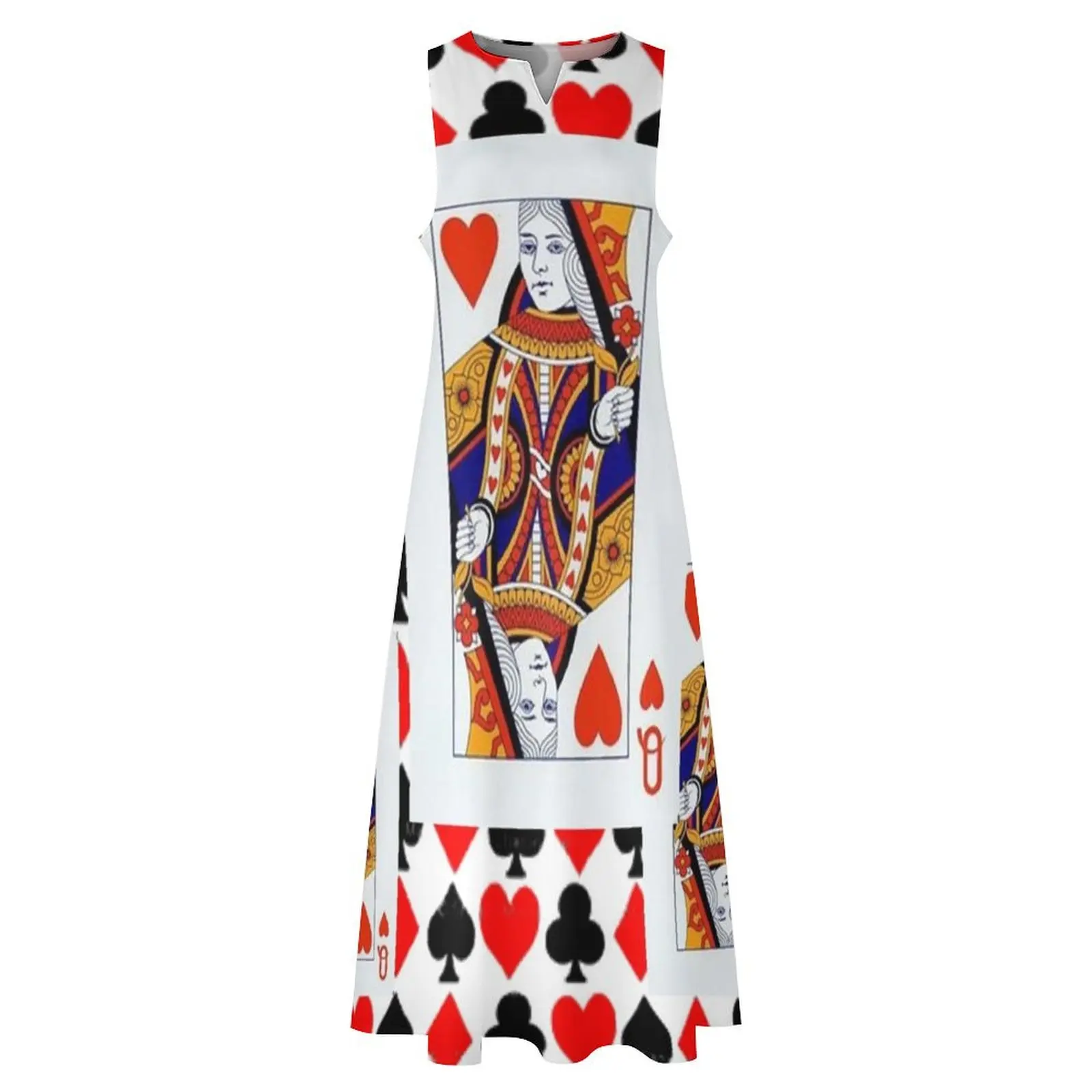 Длинное платье с узорами RED QUEENS OF HEARTS длинное женские платья летние 2025 года летнее