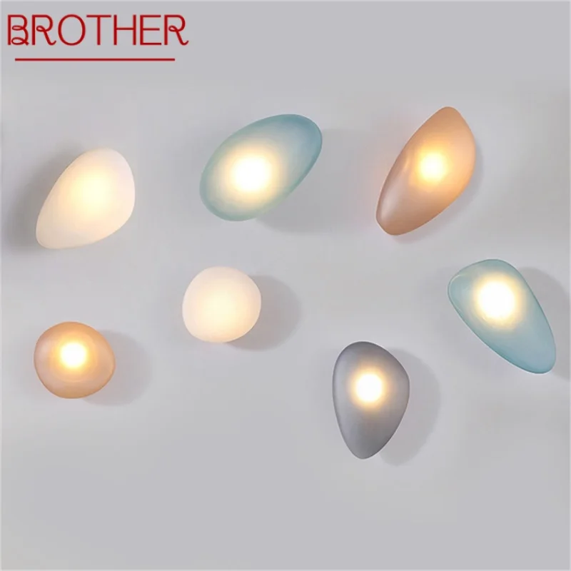 

BROTHER Nordic Wall Lamp Creative Indoor Colorful Cobblestone Fixtures LED Lighting for Home Decoration