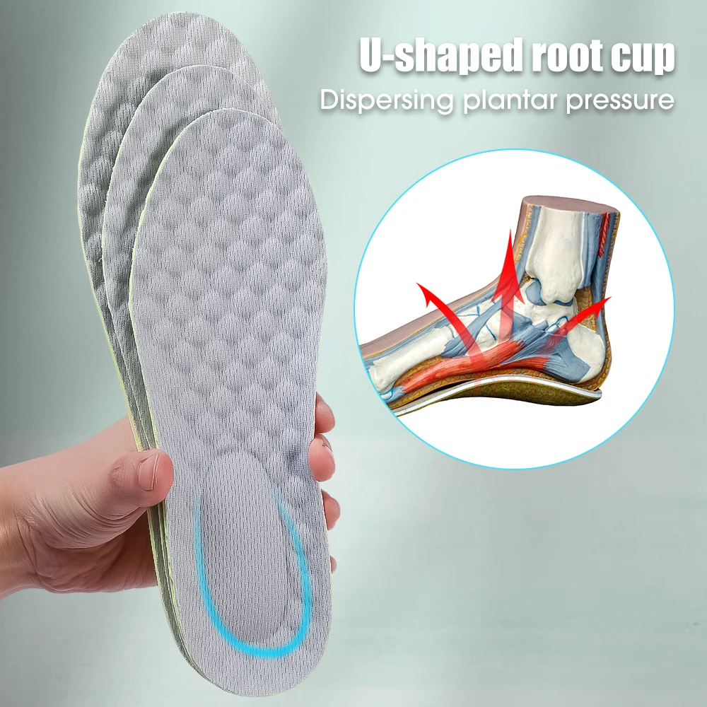 4pcs Summer EVA Sports Insoles Breathable Deodorization Unisex Insoles Soft High Elasticity Shock Absorption Running Accessories