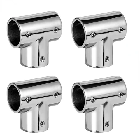 1/2/4 шт., фитинги для поручней лодки, 90 градусов, тройник для труб 7/8 дюйма/1 дюйм, сверхмощный морской тройник из нержавеющей стали для перил, соединитель из нержавеющей стали 316