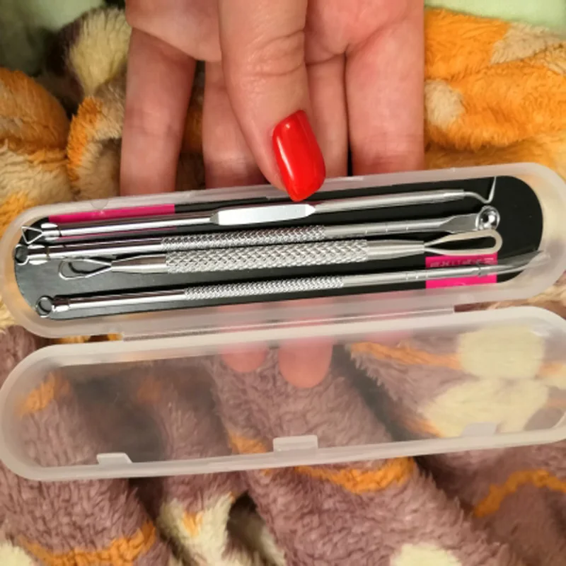 

Acne Needle an chuang zhen Cells Tweezers Clip Acne Pick Pox Squeeze Acne Beauty Salon Dedicated Blackheads Tool Set Four
