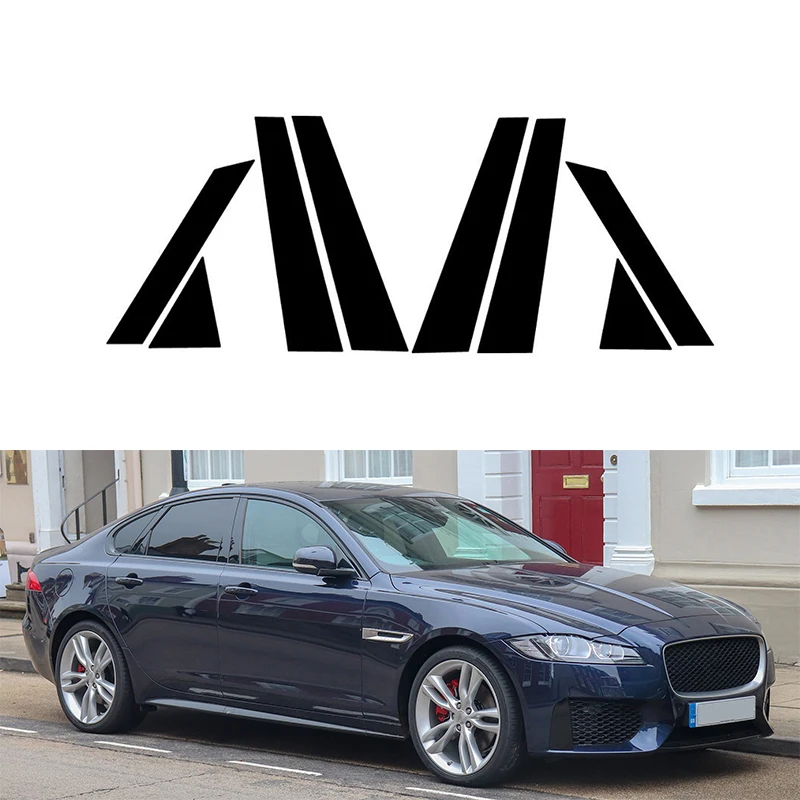 

Автомобильные стойки для Jaguar XF X260 XE X760 2015 2016-2023 глянцевые черные накладки на дверь окно наклейки автомобильные аксессуары для стайлинга
