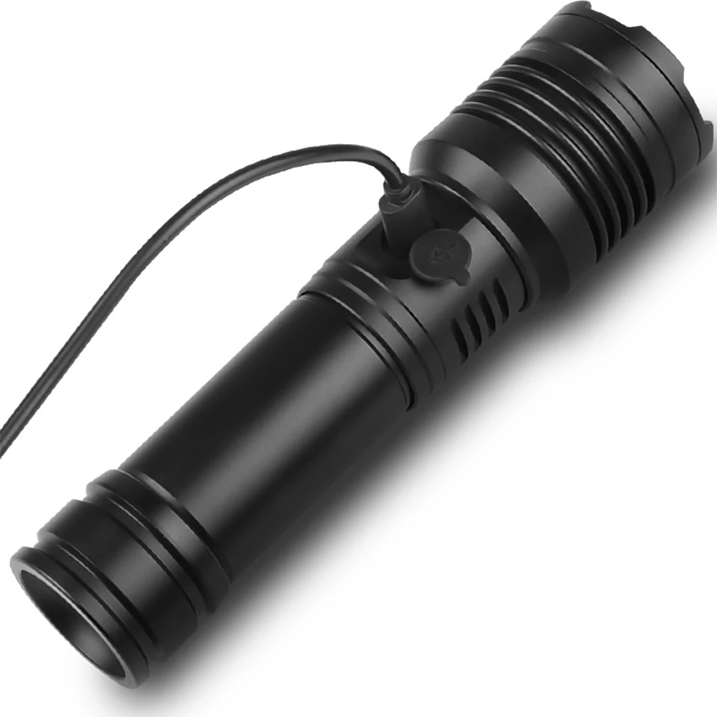 

USB Rechargeable Flashlight Aluminum Alloy IPX4 Waterproof Torch Outdoor Lamp