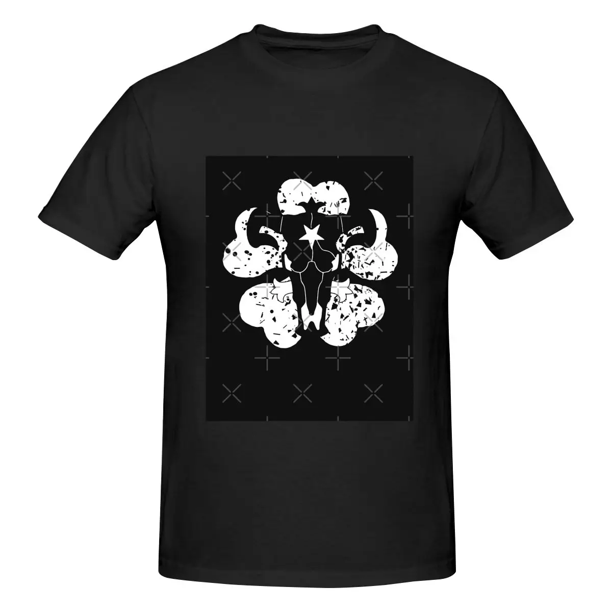 

Black Clover Black Bull Crest Anime T-shirt Vintage Washed Cotton T Shirt Streetwear Harajuku Short Sleeve Retro Men Tops