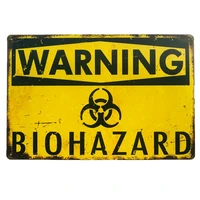 metal tin sign warning biohazard iron plates garage pub pub art painting posters home wall decor