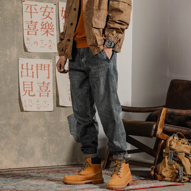 Men Clothing 2022 Autumn and Winter New Straight Loose Cylinder Jeans Vintage Comfortable Blue Temperament Harun Trousers Femal