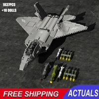 1837pcs f 22 raptor fighter assembly model building blocks ww2 military weapons air missile moc bricks toys boys gifts