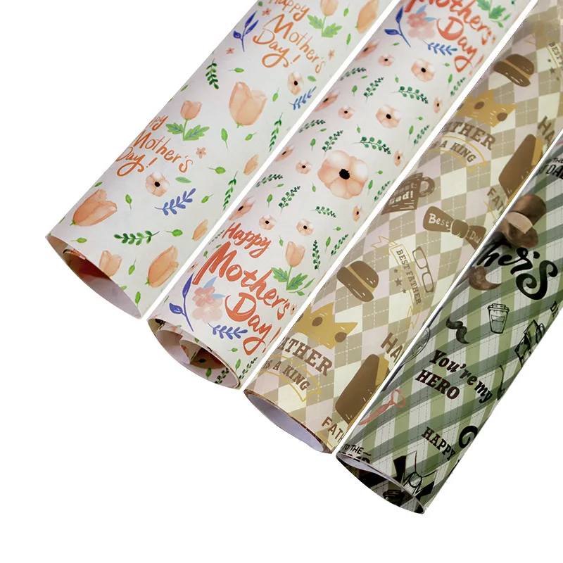 Mustache And Jazz Hat Design Kraft Gift Wrapping Paper For Men, For Father Gift Wrapping