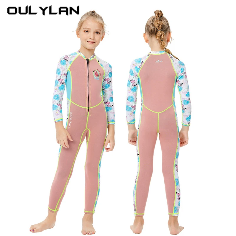 Детский купальник для дайвинга с длинным рукавом и молнией сзади