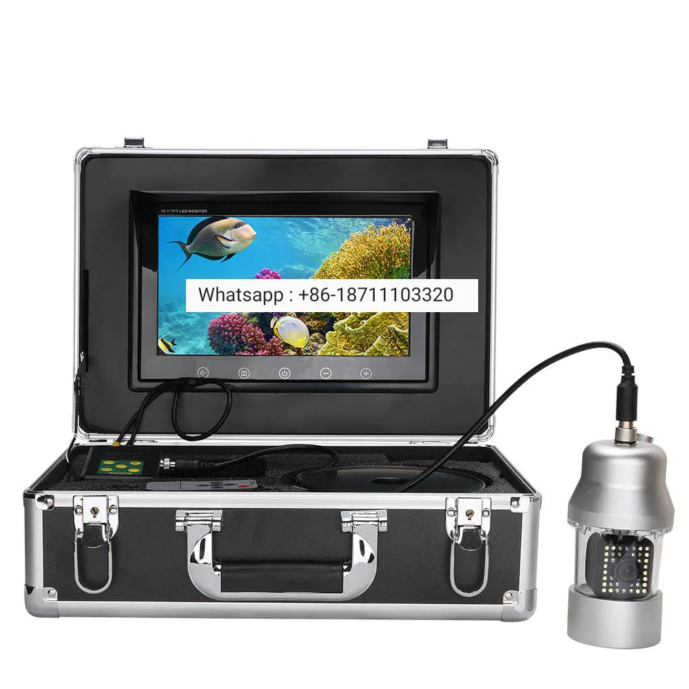 

10 Inch 50m Underwater Fishing Video Camera Fish Finder IP68 Waterproof 38 LEDs 360 Degree Rotating