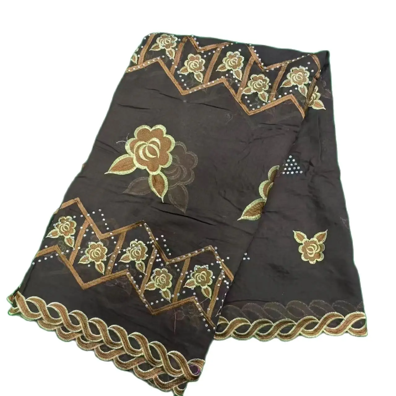 High Quality Hot Sales Muslim emborodery Scarf 100% Cotton Big Scarf African Women Hijab Scarf Dubai Scarf on Wholesale price